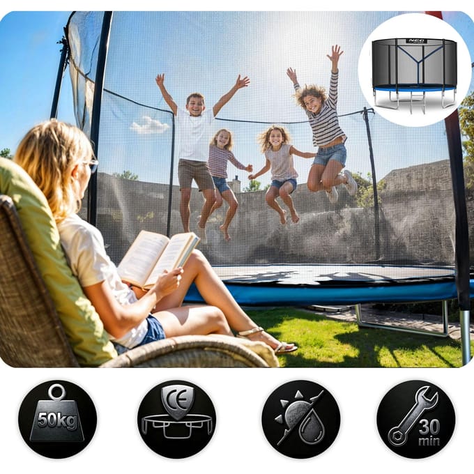Neo-Sport - Tuintrampoline - 6ft/183cm - Met Veiligheidsnet - Met Ladder