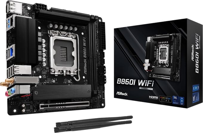ASRock B860I WiFi Moederbord - Intel B860 - Intel LGA1851 - DDR5 RAM - Mini-ITX