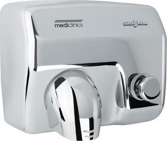 Mediclinics | Handendroger | Drukknop | Hoogglans | 2250 Watt | Staal