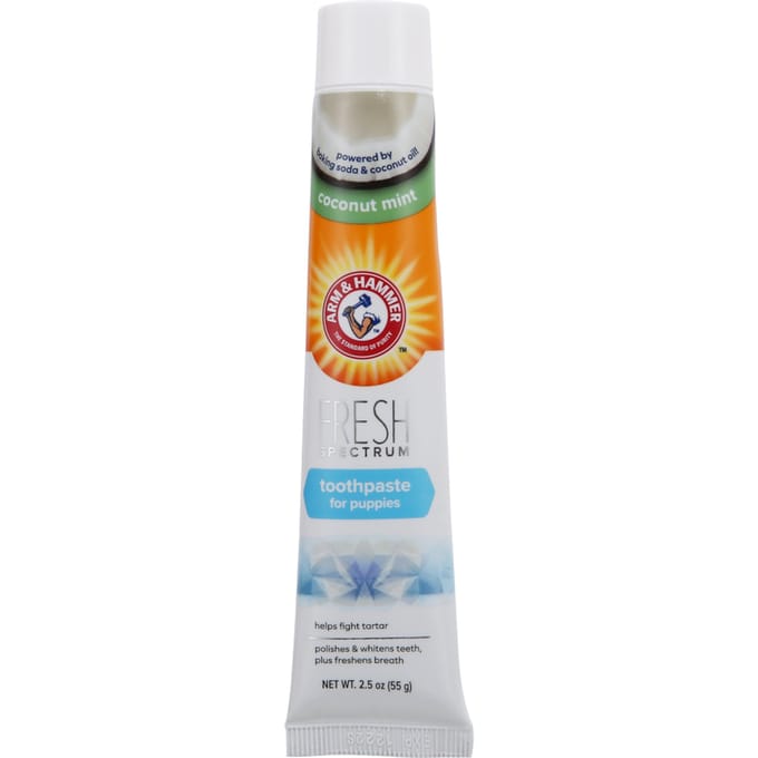 55g Arm & Hammer Verse kokos-munt tandpasta voor puppies hond