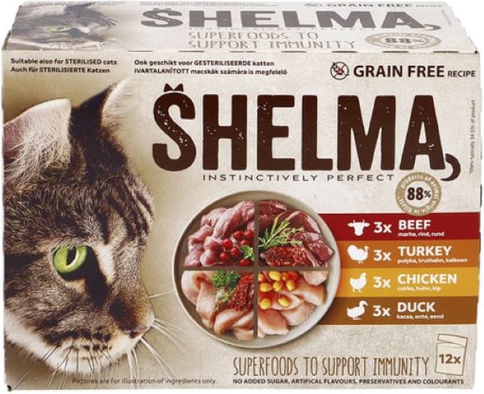 4x SHELMA Vlees in Saus 12x85g