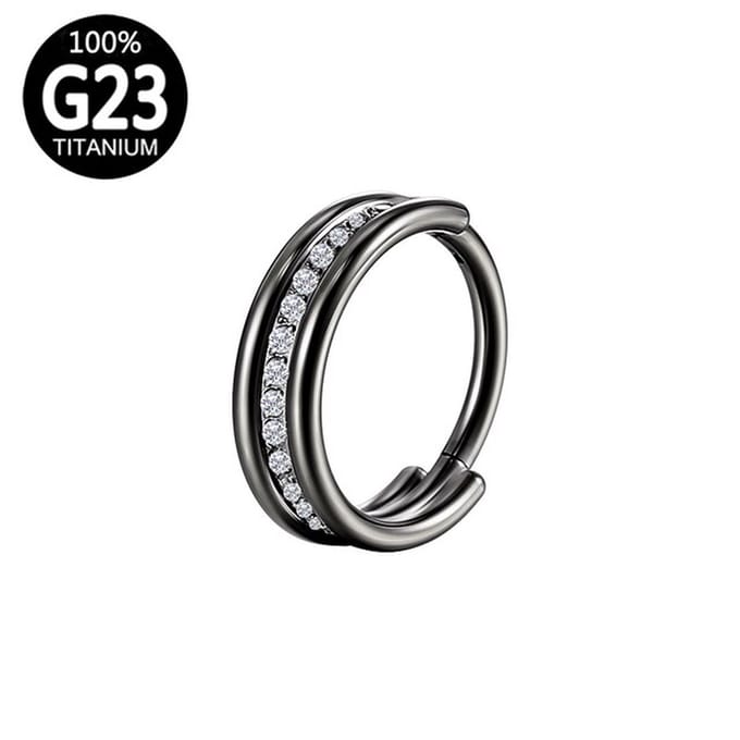 Piercing titanium binnenrand glimmers 1.2x12 - zwart - LMPiercings