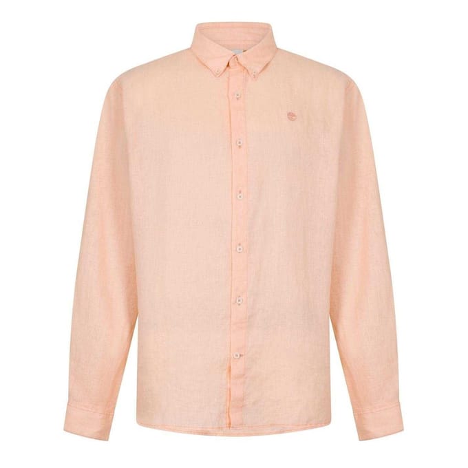 Timberland Heren Linnen Relaxed Fit Overhemd (Perzik)