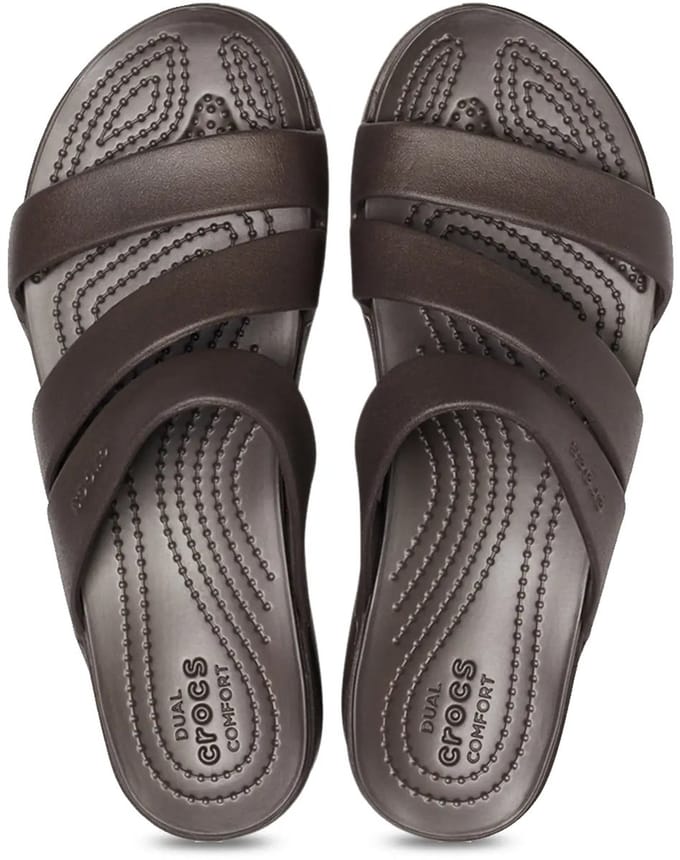 Crocs Monterey Strappy Wedge Espresso Maat 34/35 US 5