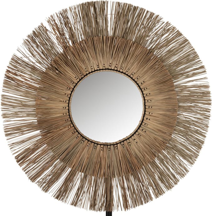 J-Line spiegel Mendi Rond - gras - naturel - large - Ø 110 cm