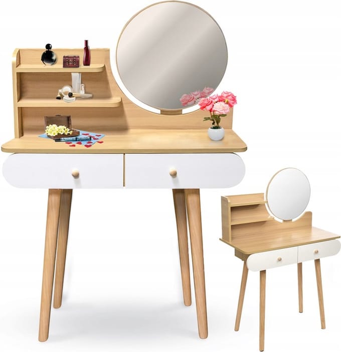 Kaptafel met spiegel SCANDI cosmetics Scandinavisch