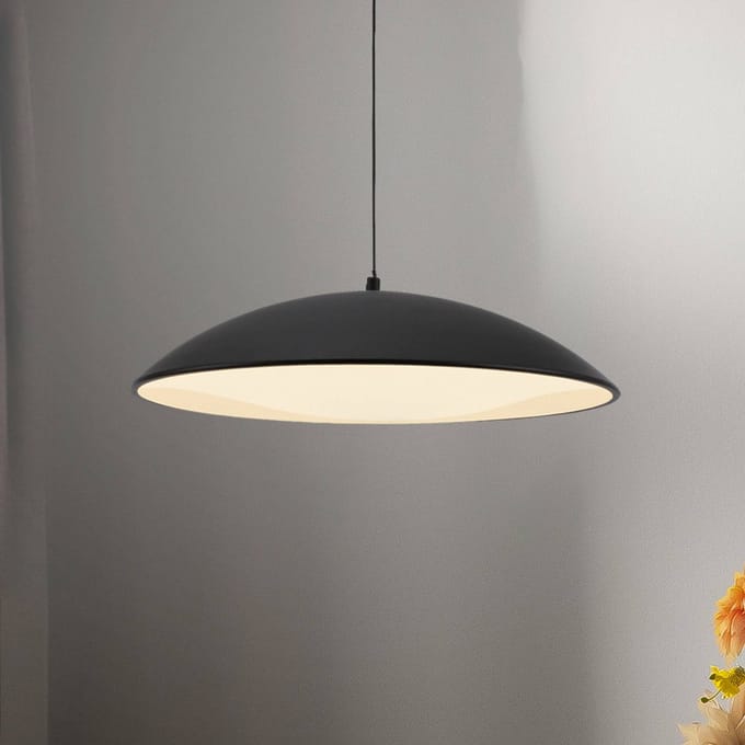 Schöner Wohnen LED hanglamp LENTE, zwart, Ø 40 cm, metaal, Switchdim