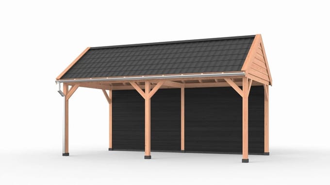 Douglas overkapping zadeldak, 600 x 300, met achterwand, Westwood Ruiter Basic