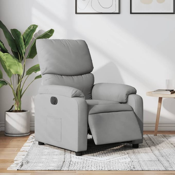 vidaXL - Fauteuil - elektrisch - verstelbaar - stof - lichtgrijs