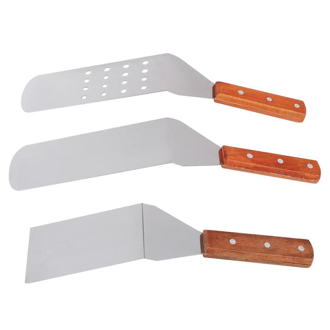 3 stuks/set Roestvrij Staal Pizza Schep Lifter Snijder Grill Spatel Bakspatel Kookgerei white