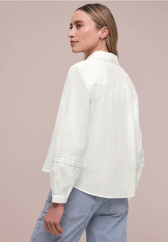 Blouse met lange mouwen en gehaakte details