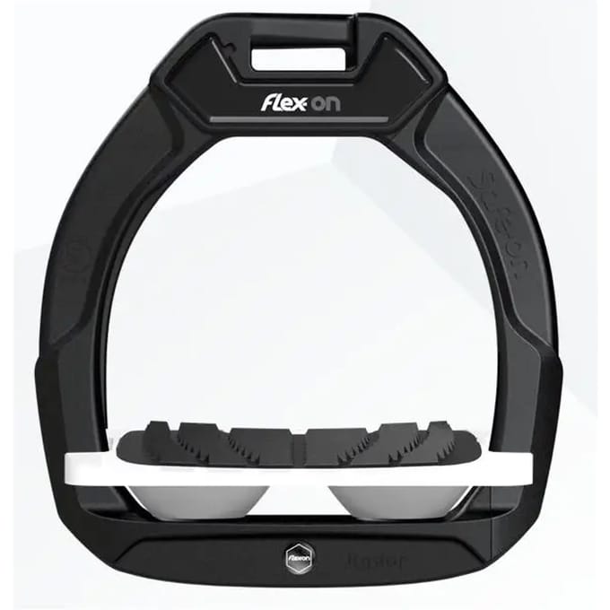 Veiligheidsstijgbeugels Paardrijden Ingelood Grip Zwart/Wit/Grijs Flex-On Safe-On