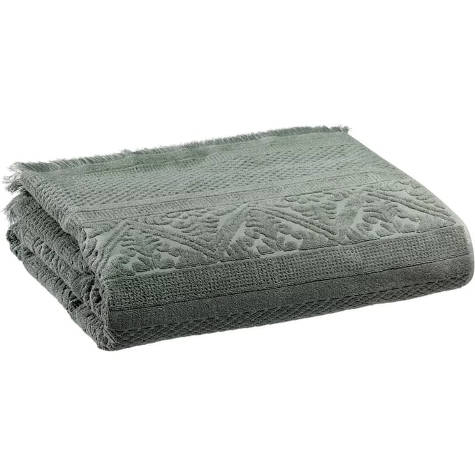 VIVARAISE - Effen badplaid Zoé Thym 100 x 180
