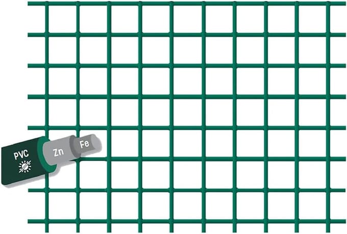Gegalvaniseerd Net - Plastic Coating - Dierenverblijf Bouwen - Flexibel en Solide - 100 x 10 Meter - Groen