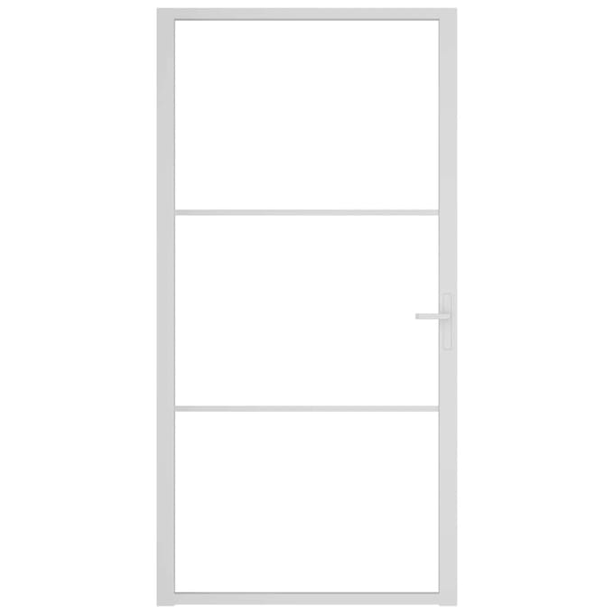 vidaXL - Glazen - deur - 102,5 - x - 201,5 - cm - Aluminium - Wit - en - Transparant