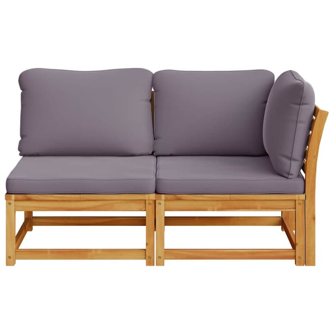 vidaXL - 2-delige - Loungeset - met - kussens - massief - acaciahout