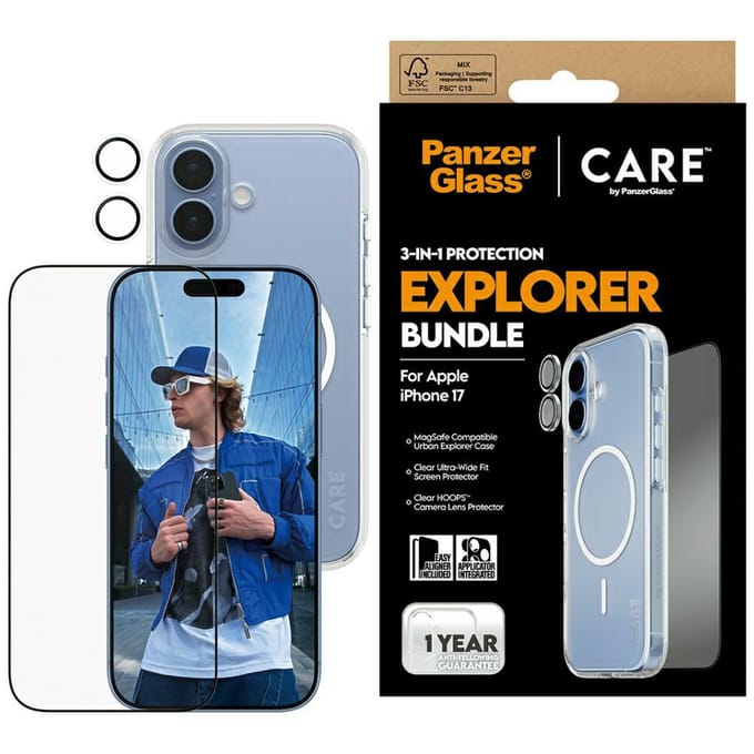 PanzerGlass ® | CARE™ by ® 3-in-1 Bundle iPhone 17 Doorzichtige schermbeschermer Apple 1 stuk(s)