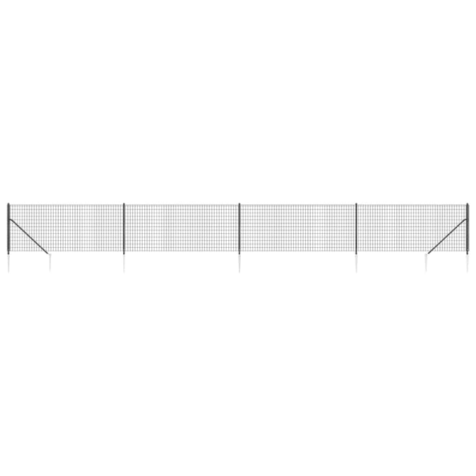 vidaXL - Draadgaashek - met - grondankers - 1x10 - m - antracietkleurig