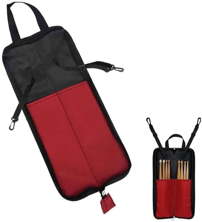 Dailygoods- Drumsticktas Draagbaar - Drumhamertas met Handvat - Rood - 47 x 20 cm - Modieus - Lichtgewicht - Drumstickhouder