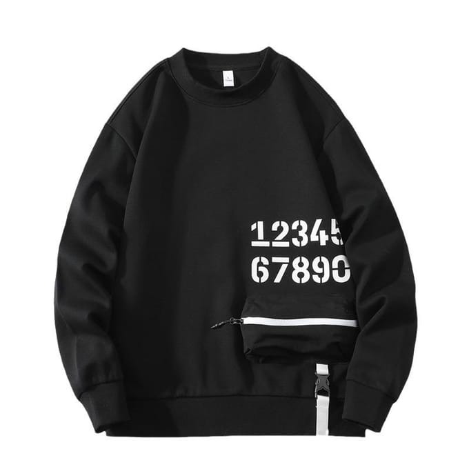 Mode Persoonlijkheid Losse Casual Pullover Trui Mannelijk Middelbare School Middelbare School Student Trendy Top Knap Buiten XXXXL black