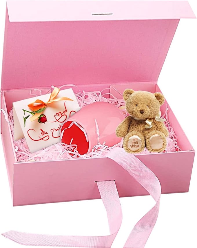 Luxe Geschenkdoos met Strik en Magnetisch Deksel 21x17x7 cm - Herbruikbaar Cadeaudoos