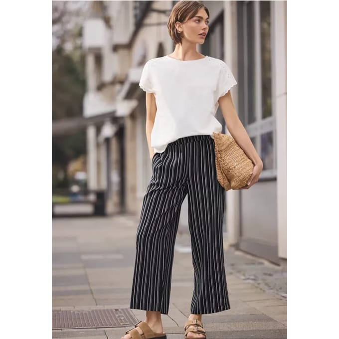 Loose Fit culottes met een gestreept patroon