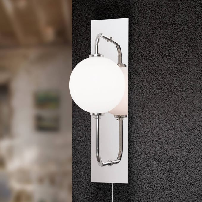 ORION LED wandlamp Pipes in glanzend nikkel