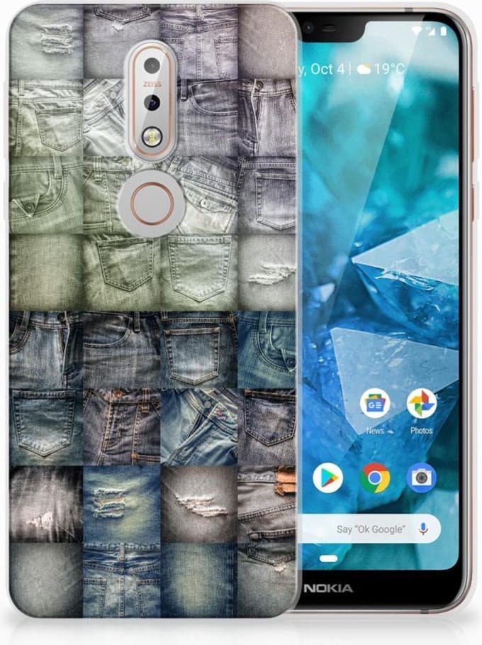 Silicone Back Cover Nokia 7.1 Spijkerbroeken