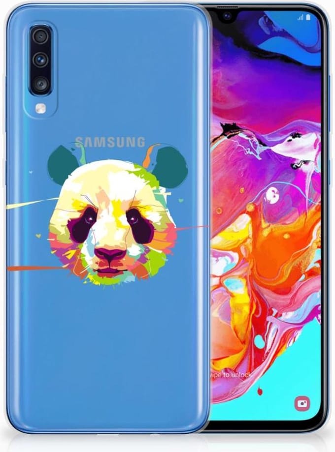 Samsung Galaxy A70 Telefoonhoesje met Naam Panda Color