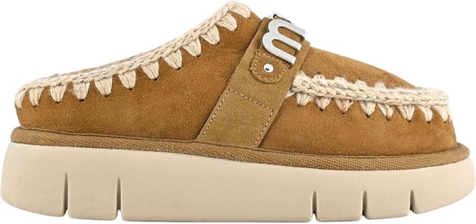 Mou Bounce Clog Instappers - Suède Instapper - Dames - Cognac - Maat 39