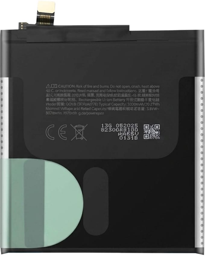 Google, Vervangende batterij 5200mAh voor Google Pixel 10 Pro XL Service Pack GD1J6, Zwart