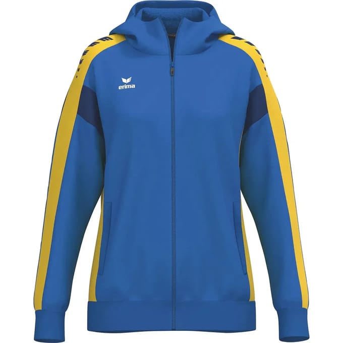 Erima Celebrate 125 Trainingsjack Met Capuchon Dames - New Royal / Geel | Maat: 36