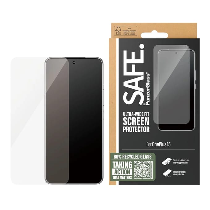 SAFE by PanzerGlass Ultra-Wide Fit Screenprotector voor de OnePlus 15