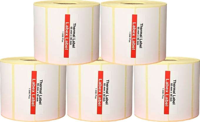 Zelfklevende Thermische Adreslabels Rol - 5 Rollen (65x30mm)