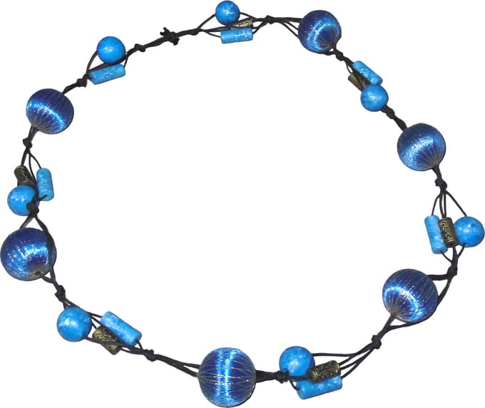 Ketting diverse patronen zwart-blauw-goud