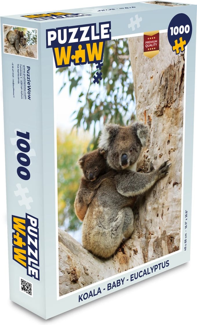 Puzzel Koala - Baby - Eucalyptus - Legpuzzel - Puzzel 1000 stukjes volwassenen