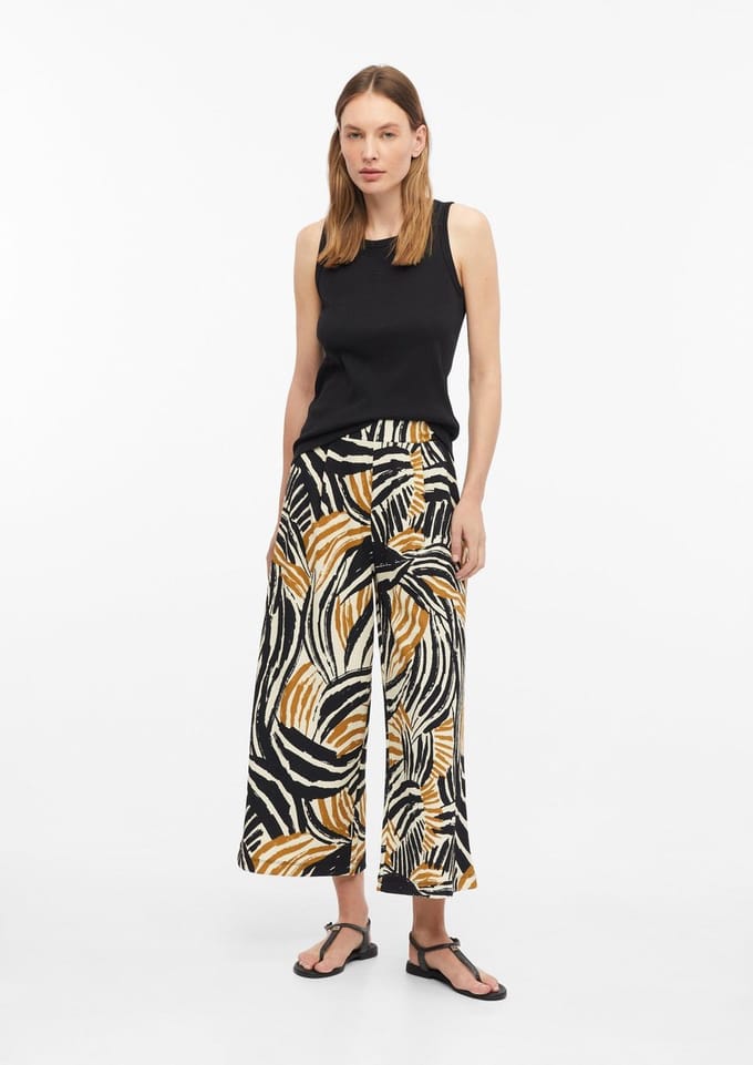 s.Oliver - female - Gestructureerde culottes met plooien en elastische tailleband