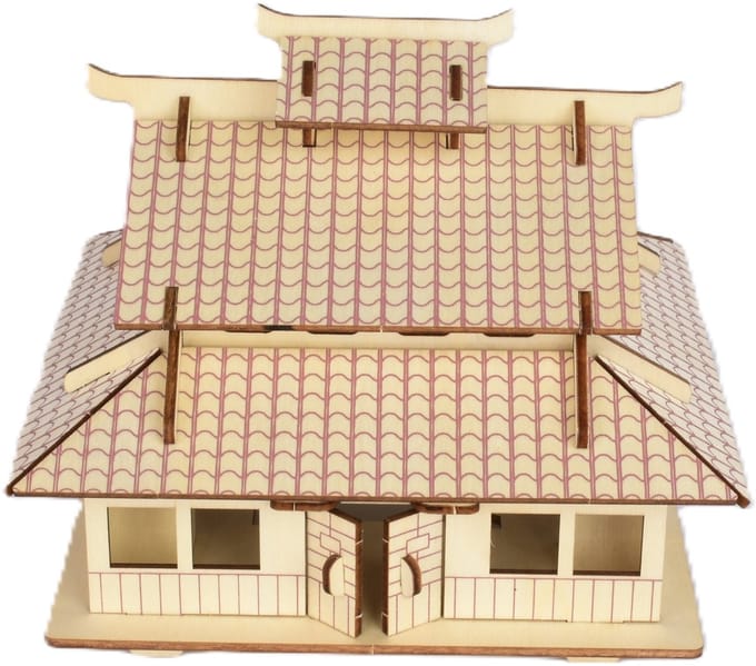 Bouwpakket 3D DIY Japans Huis van hout