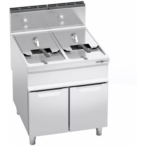 GGM Gastro Gas Doppelfritteuse - 20+20 Liter - 35 kW Zilver