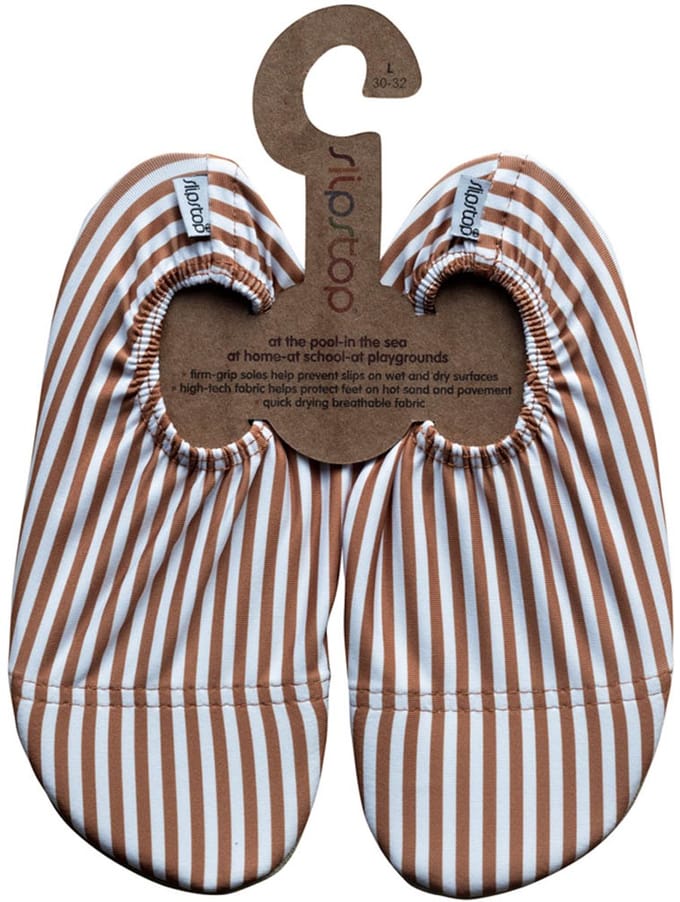 Slipstop antislip waterschoen Cognac Stripe - Maat M 27-29
