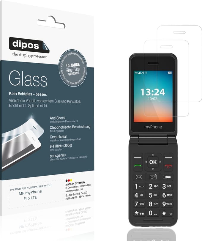 dipos – 2x Pantserfolie geschikt voor MP myPhone Flip LTE | 9H Screenprotector