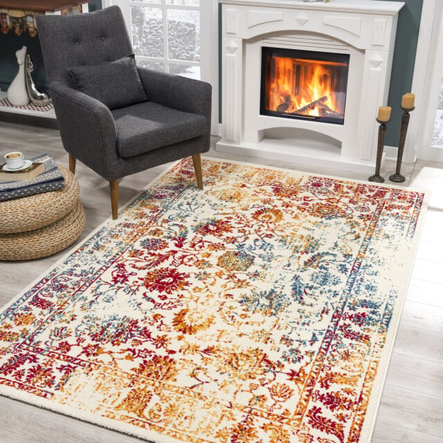 Muratap Vintage van gogh vloerkleed multi laagpolig- 200x200 cm vierkant
