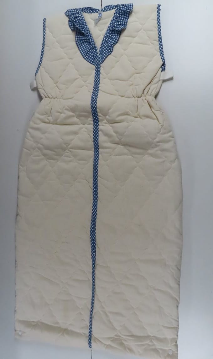 Slaapzak - 90/110 cm - Mouwloos - Ecru , blauw