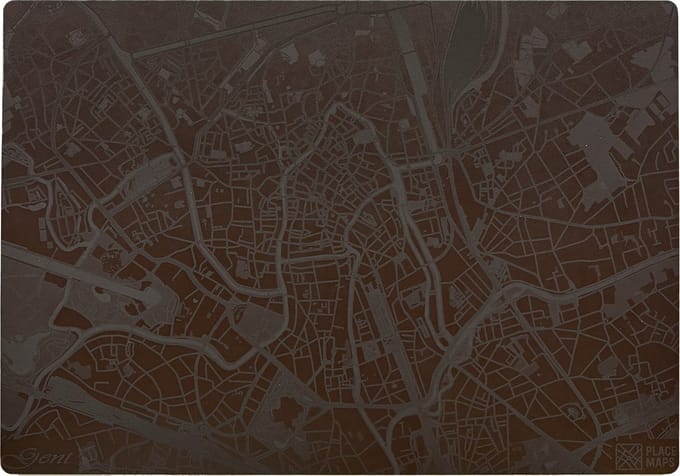 Place Maps Placemat Stadskaart Amsterdam - Kunstleer - Cacaobruin - 1 Stuk