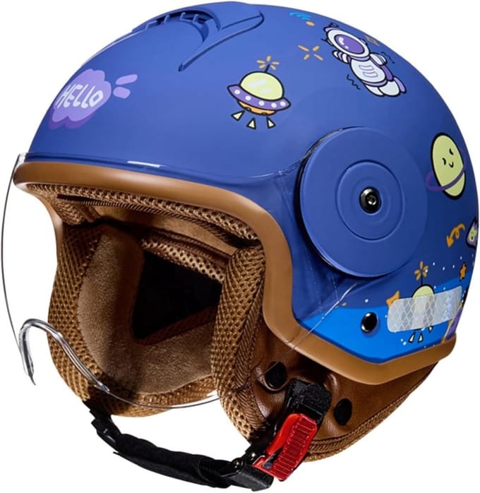 Kinder motorhelm met zonneklep en verstelbare hoofdband