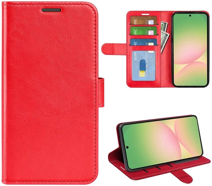 MobyDefend Hoesje - Geschikt voor Samsung Galaxy A57 - Wallet Book Case (Sluiting Achterkant) - Rood