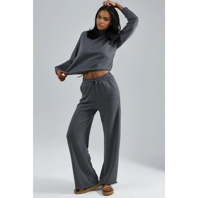 Modal Touch Halve Turtleneck Blouse & Elastische Taille Broek