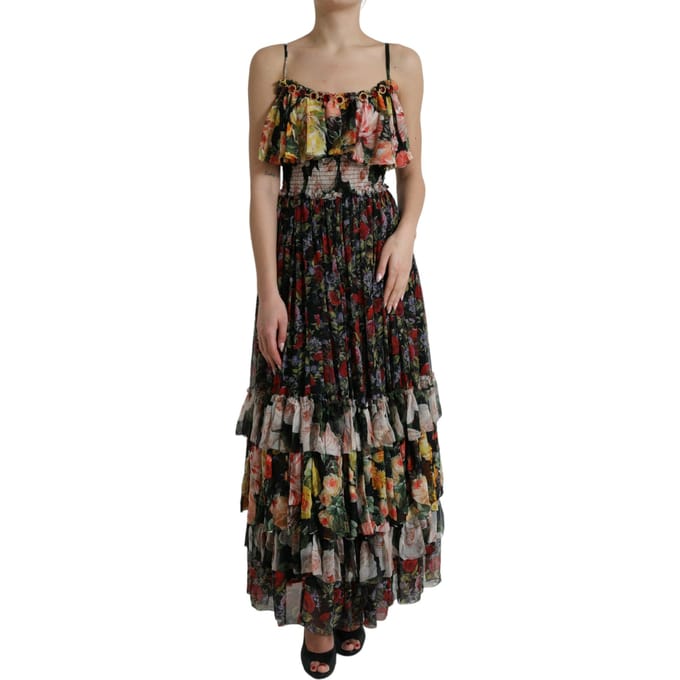 Floralprint Maxi Jurk Tiered Ruffle Stijl
