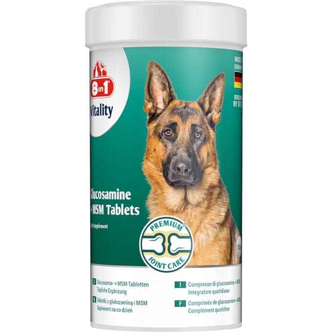 8in1 Vitality Glucosamine + MSM tabletten - 55 tabletten Aanvullende voeding voor honden