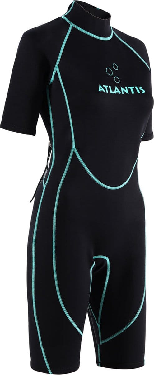 Atlantis Adventure Wetsuit - Shorty - 2mm - Dames - Zwart/Turquoise - 10